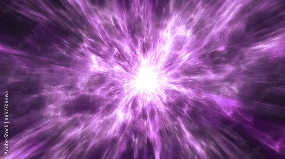 Fototapeta premium Vibrant Burst of Violet Energy and Light Against a Dynamic Abstract Background