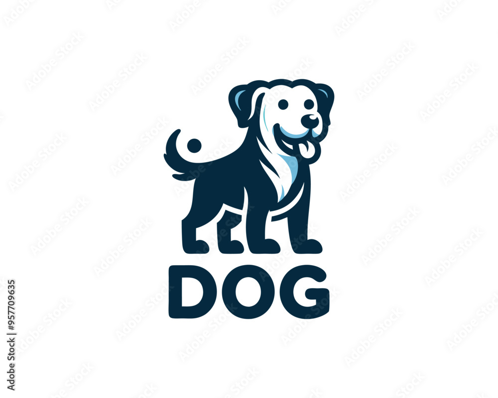 Obraz premium Dog logo design icon symbol vector illustration. Color dog logo vector icon