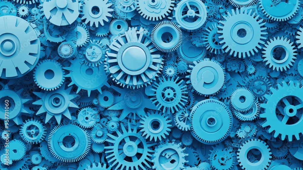 Blue Gears Abstract Machine Background Blue Gears Abstract Machine Background
