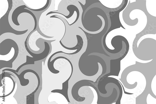グレーのマーブル模様の背景イラスト