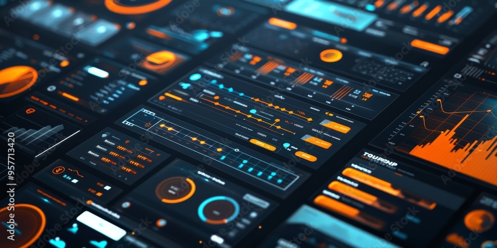 Digital user interface elements in a UX design project, showcasing ...