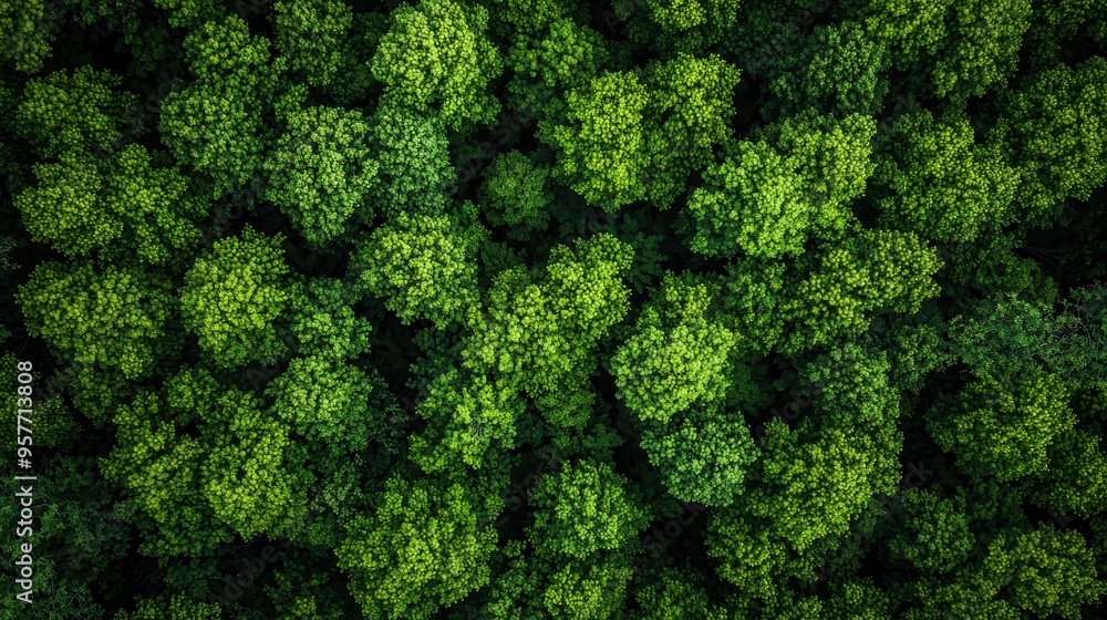 Fototapeta premium Aerial View of Lush Green Forest Canopy