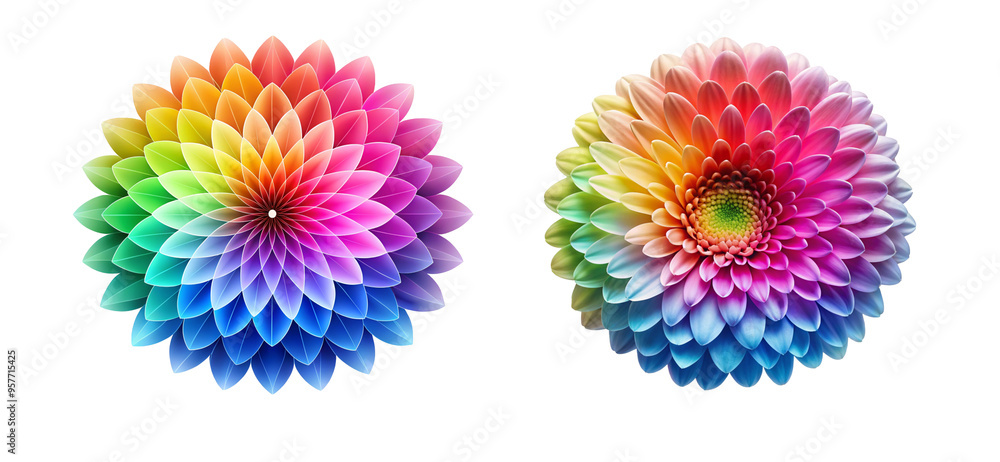 Flower with Stunning Gradient Effect on Transparent Background for Graphics Flower with Stunning Gradient Effect on Transparent Background for Graphics
