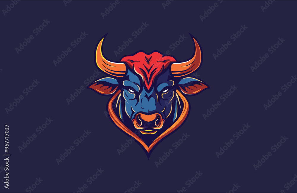 Head bull logo vector icon illustration. Head bull logo vector icon illustration.