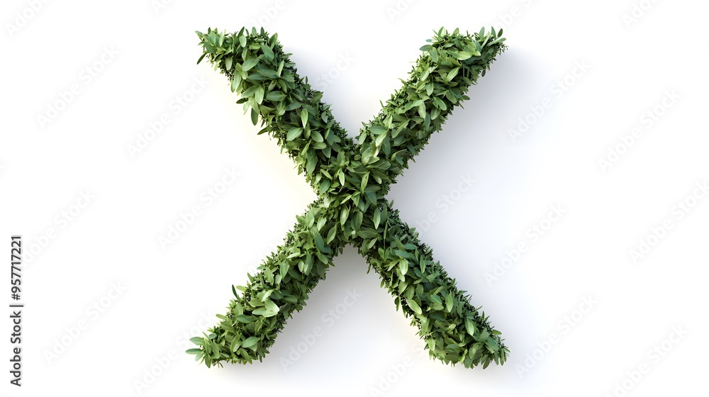 Hyper-Realistic Green Topiary Letter Hyper-Realistic Green Topiary Letter