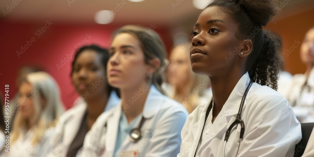 Medical professionals participating in a training session, continually updating their skills and knowledge Medical professionals participating in a training session, continually updating their skills and knowledge