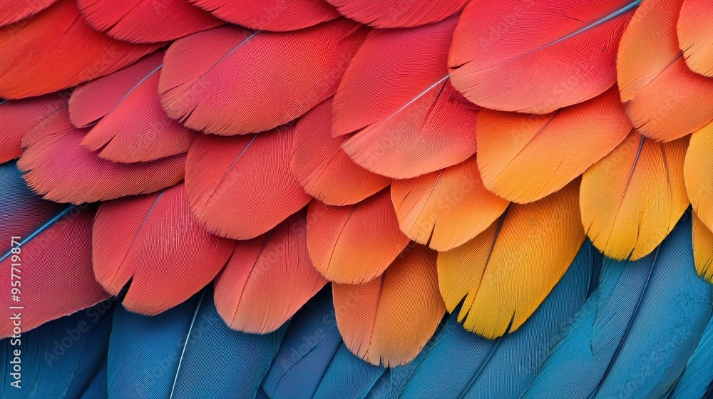 Colorful Parrot Feathers Close Up Texture Background Colorful Parrot Feathers Close Up Texture Background