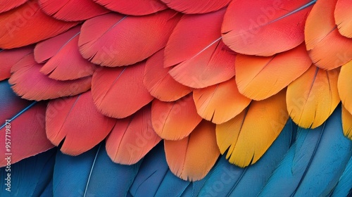 Wallpaper Mural Colorful Parrot Feathers Close Up Texture Background Torontodigital.ca