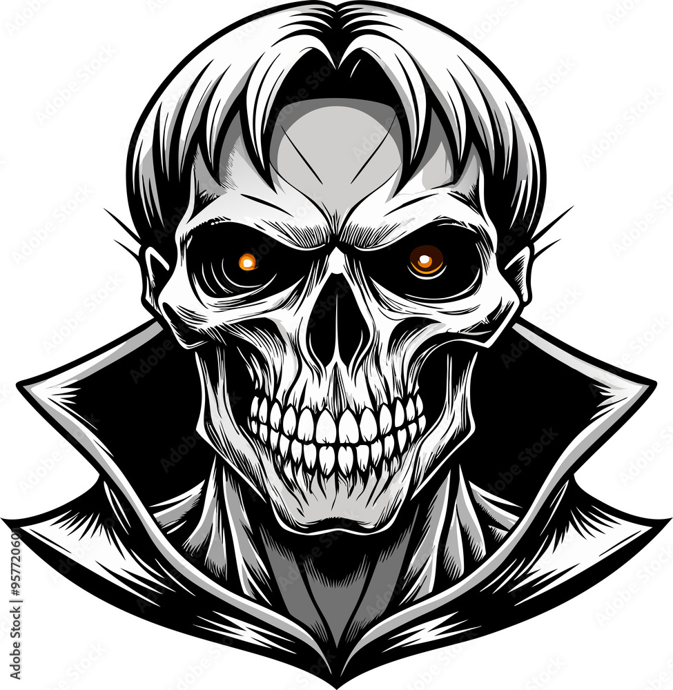 Obraz premium Skull death flat vector icons for apps and games. Human skull png file, 
