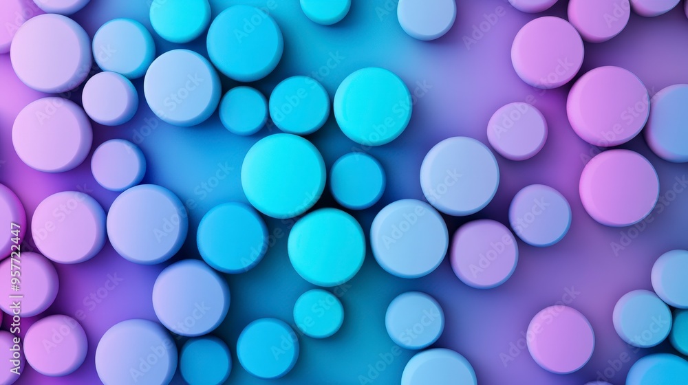 Harmony of Gradient Spheres - Abstract Sphere Arrangement in Blue, Turquoise, and Lilac Tones Harmony of Gradient Spheres - Abstract Sphere Arrangement in Blue, Turquoise, and Lilac Tones