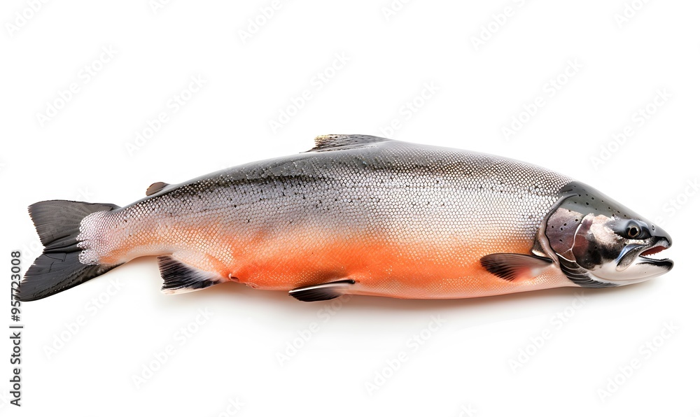 Salmon fish isolated on white without shadow. Salmon fish isolated on white without shadow.