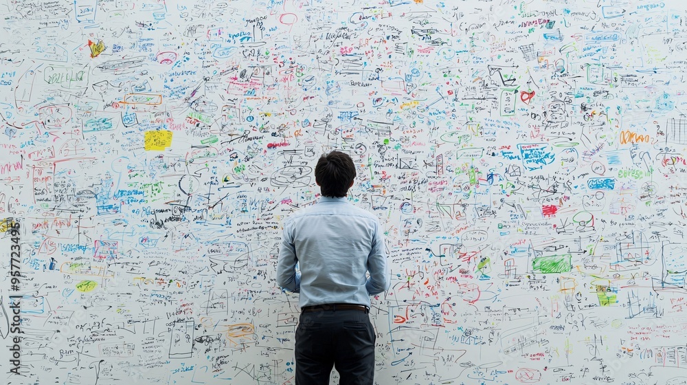 Dynamic Business Brainstorming Session with Complex Flowcharts Ideas and Creative Strategi