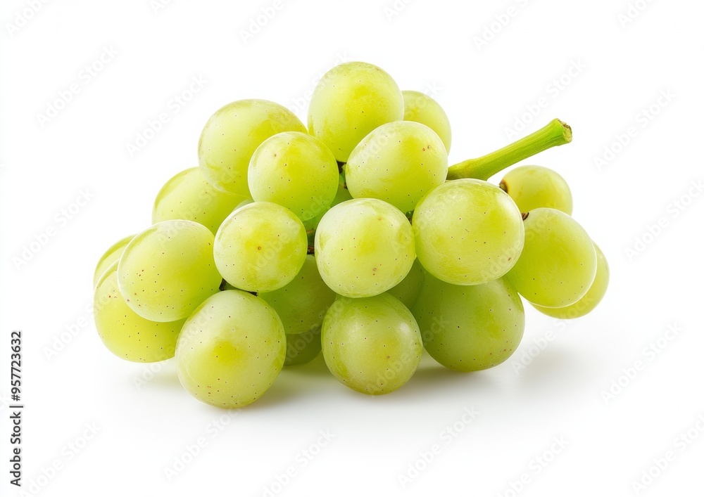 bunch of green grapes isolated on a white background bunch of green grapes isolated on a white background