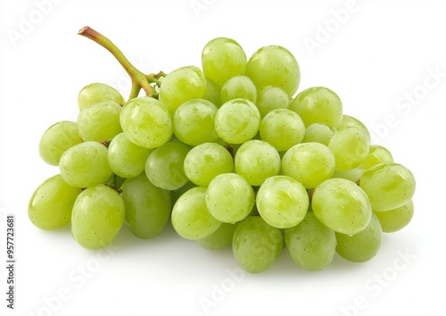 bunch of green grapes isolated on a white background