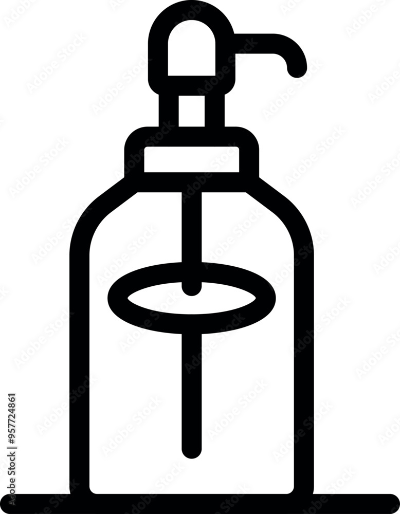 Simple black and white vector icon representing a liquid soap dispenser, ideal for projects related to hygiene, cleanliness, and bathroom essentials Simple black and white vector icon representing a liquid soap dispenser, ideal for projects related to hygiene, cleanliness, and bathroom essentials