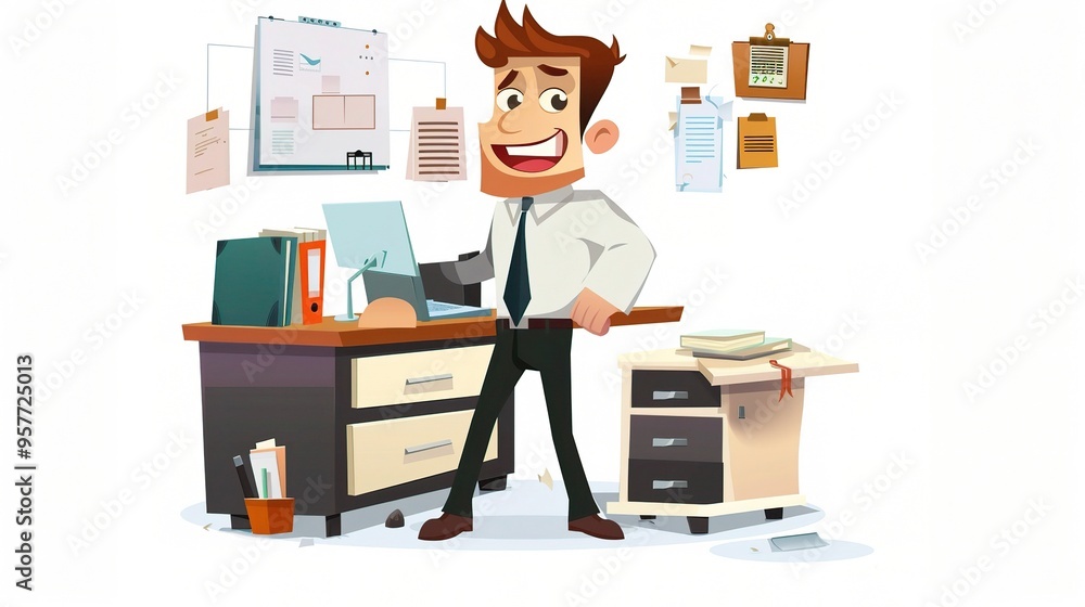 Stunning Office Cartoon Character: A Fun and Lively Workplace Visual. Showcasing Creativity and Energy. Stunning Office Cartoon Character: A Fun and Lively Workplace Visual. Showcasing Creativity and Energy.
