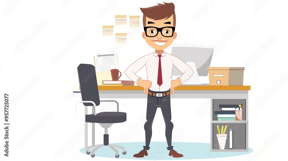 Stunning Office Cartoon Character: A Fun and Lively Workplace Visual. Showcasing Creativity and Energy. Stunning Office Cartoon Character: A Fun and Lively Workplace Visual. Showcasing Creativity and Energy.