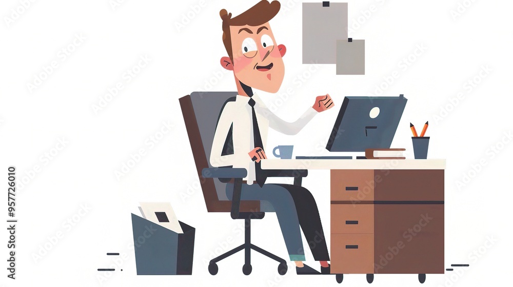 Stunning Office Cartoon Character: A Fun and Lively Workplace Visual. Showcasing Creativity and Energy. Stunning Office Cartoon Character: A Fun and Lively Workplace Visual. Showcasing Creativity and Energy.