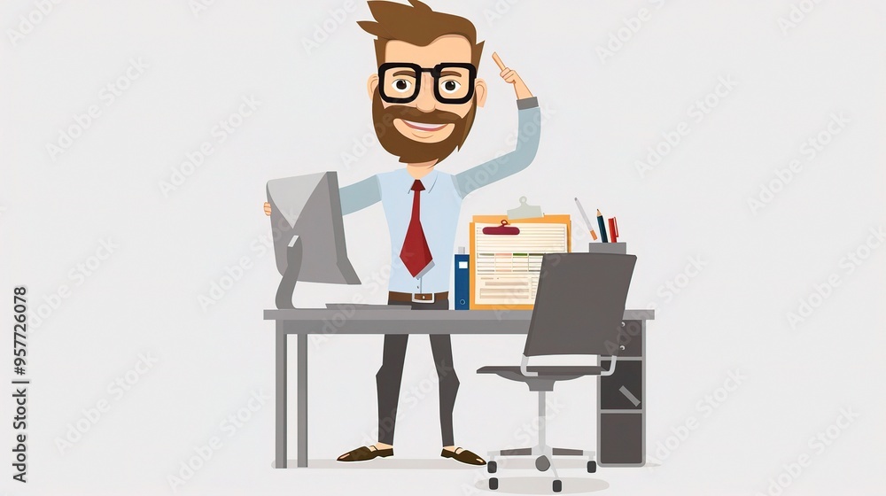 Stunning Office Cartoon Character: A Fun and Lively Workplace Visual. Showcasing Creativity and Energy. Stunning Office Cartoon Character: A Fun and Lively Workplace Visual. Showcasing Creativity and Energy.