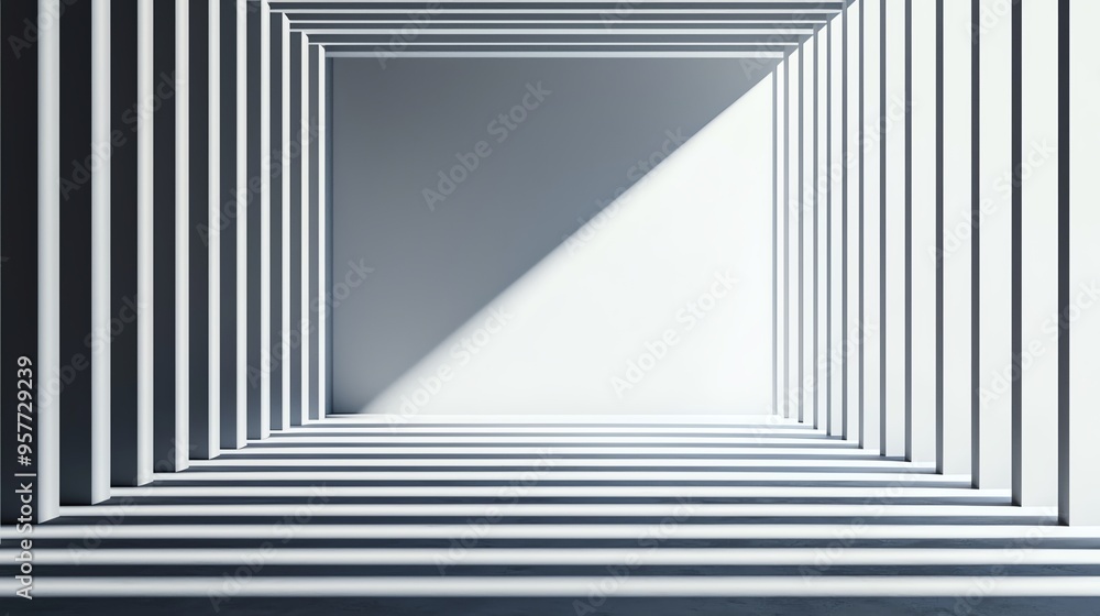 Abstract light rays forming geometric shapes, deep shadows, high contrast, modern art-inspired stage design Abstract light rays forming geometric shapes, deep shadows, high contrast, modern art-inspired stage design