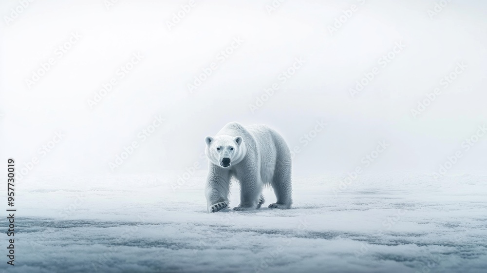 Fototapeta premium Polar Bear in a Winter Wonderland