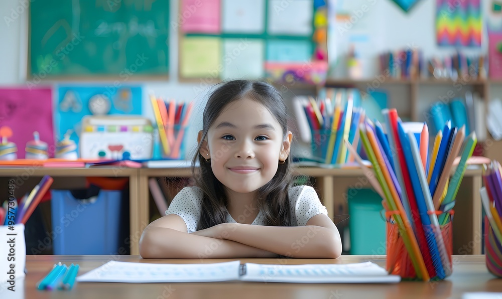 Smiling girl student or woman teacher portrait. Smiling girl student or woman teacher portrait.