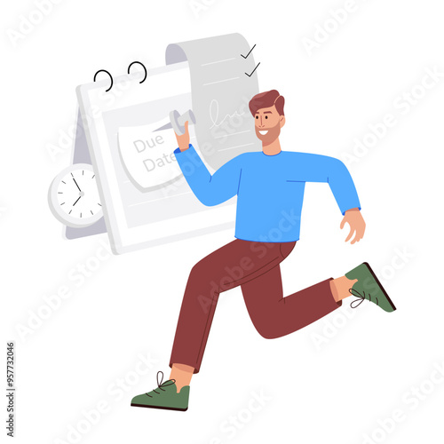 Employee meeting due date flat illustration 