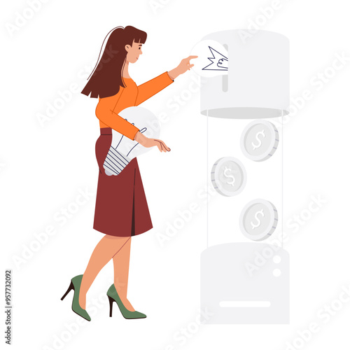 Character based flat illustration of crowdfunds  