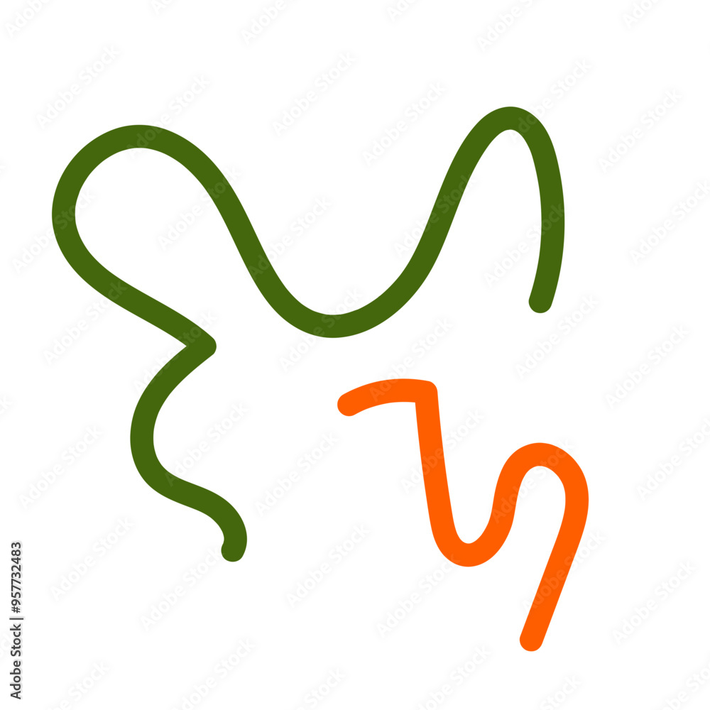 Green orange squiggly lines vectors Green orange squiggly lines vectors