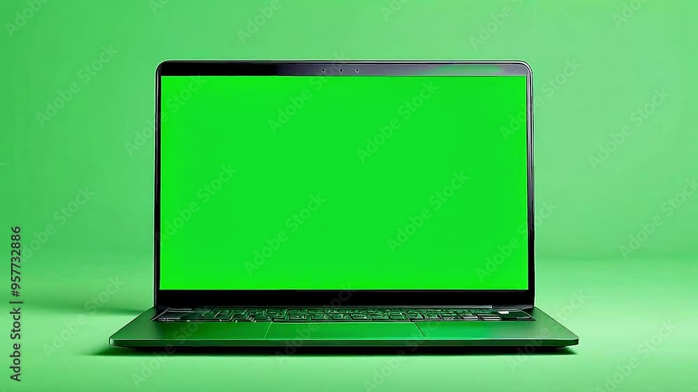 a laptop with a green screen a laptop with a green screen