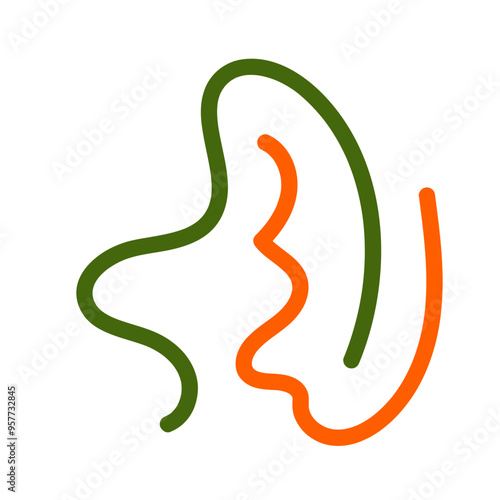 Green orange squiggly lines vectors 