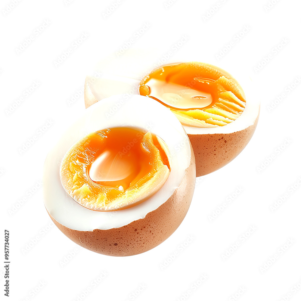 Boiled eggs isolated on a transparent background. Generative Boiled eggs isolated on a transparent background. Generative