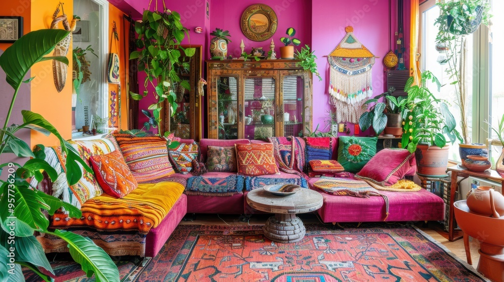 Bohemian Oasis. Vibrant and Eclectic Living Room Bohemian Oasis. Vibrant and Eclectic Living Room
