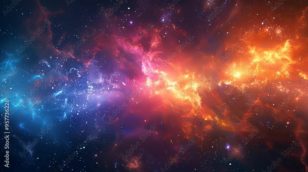 Cosmic Nebula with Vibrant Colors and Glowing Dust Cosmic Nebula with Vibrant Colors and Glowing Dust