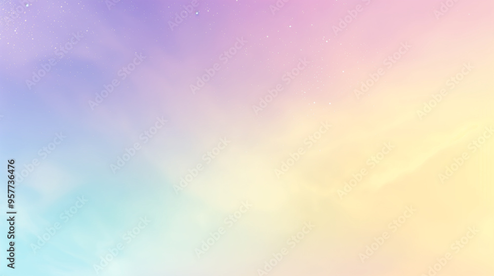 Pastel-colored sky with soft clouds and stars in a dreamy gradient Pastel-colored sky with soft clouds and stars in a dreamy gradient