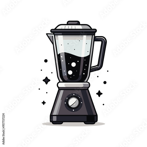 Kitchen blender vector silhouette illustration