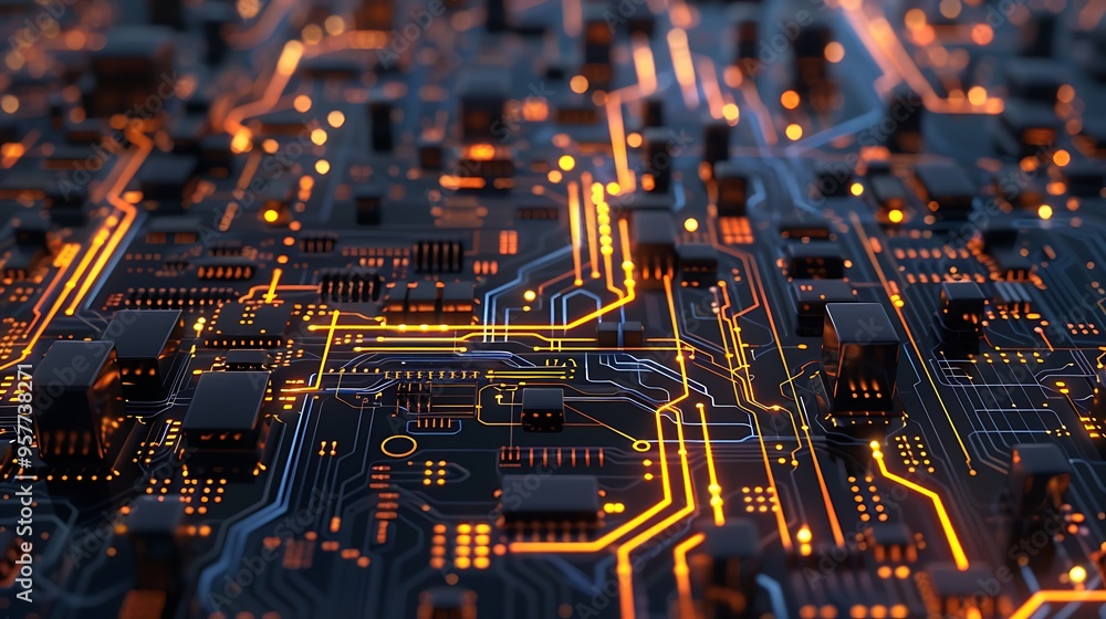 Modern circuit processor board technology machine. Modern circuit processor board technology machine.
