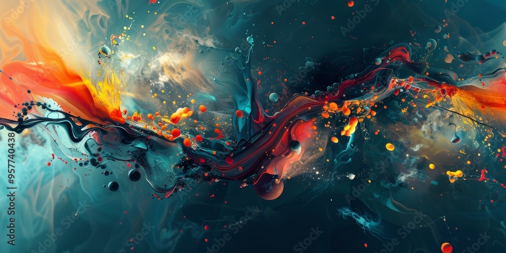 Abstract digital artwork representing the evolution and innovation in web design trends Abstract digital artwork representing the evolution and innovation in web design trends