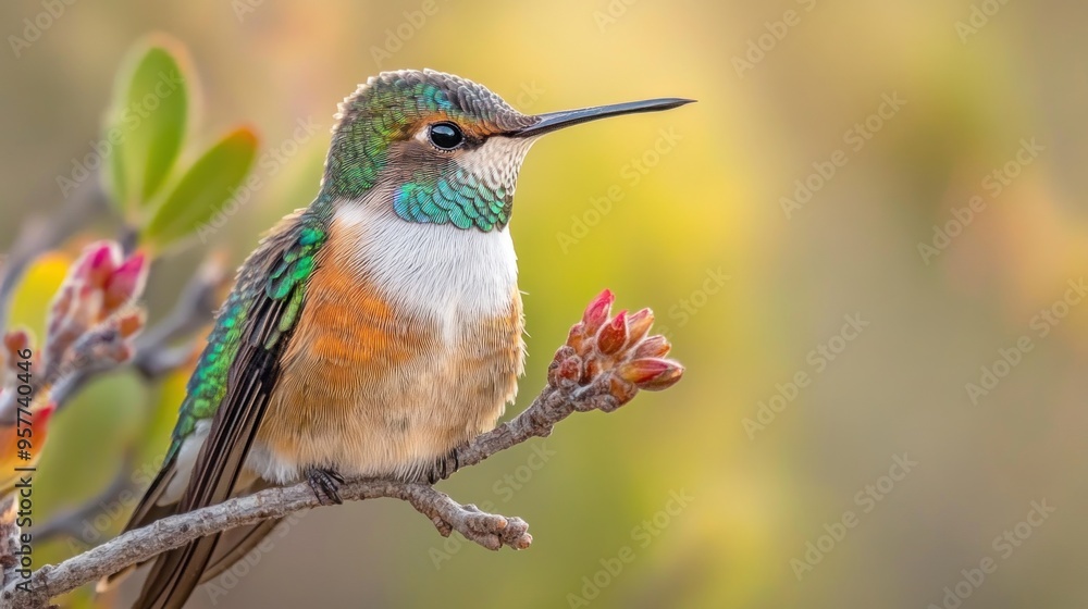 Hummingbird Perched on a Branch Hummingbird Perched on a Branch
