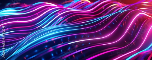 Neon light patterns with vivid gradients, 4K hyperrealistic photo