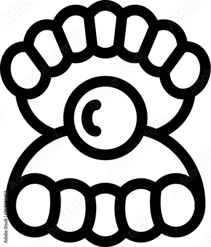 Deep sea diving suit wearing a diving helmet, both with round window, line art vector icon for apps and websites