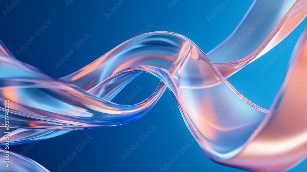 Dynamic 3D Render of Smooth Glossy Plastic Ribbons in Mid-Air with Reflective Sheen - Ultra HD Abstract Background Dynamic 3D Render of Smooth Glossy Plastic Ribbons in Mid-Air with Reflective Sheen - Ultra HD Abstract Background