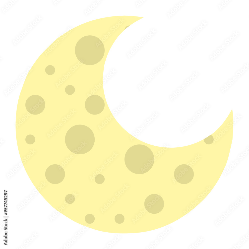 yellow crescent moon design element yellow crescent moon design element
