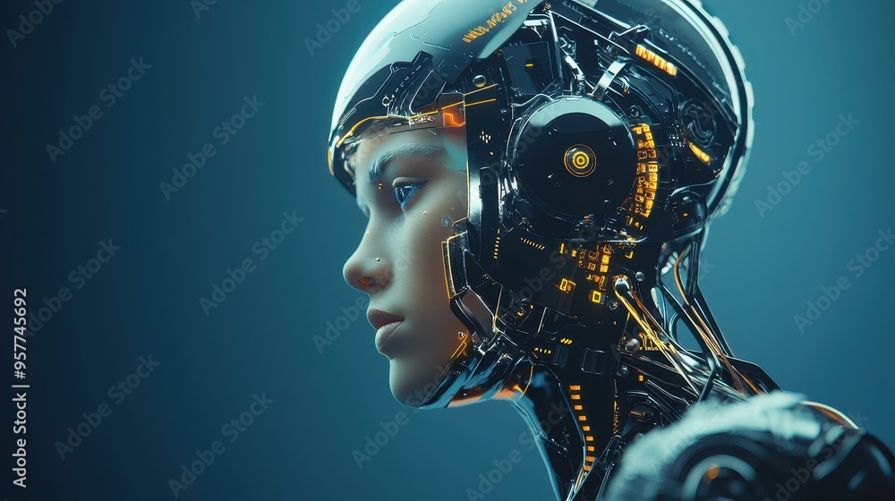 Cyborg Woman Futuristic Technology Artificial Intelligence AI Cyborg Woman Futuristic Technology Artificial Intelligence AI