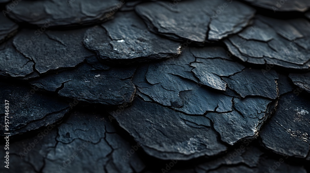 Moonlit roof shingle close-up, focusing on the rugged texture of cracks and dents, shadows emphasizing the worn surface under the soft glow of the moon Moonlit roof shingle close-up, focusing on the rugged texture of cracks and dents, shadows emphasizing the worn surface under the soft glow of the moon