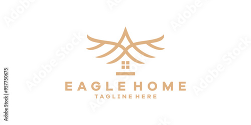 logo design eagle home, logo design template, symbol, icon, vector, creative, idea, inspiration.