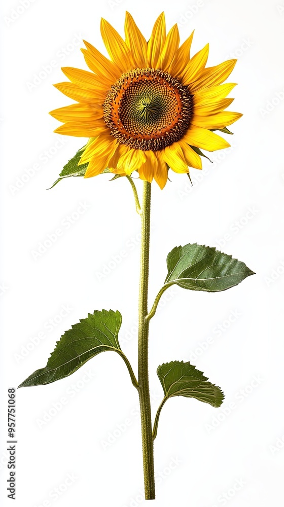 Fototapeta premium Sunflower isolated on white background AI Generated