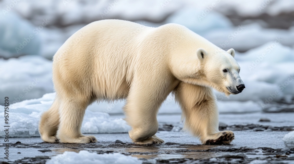 Polar Bear Walking on Ice Polar Bear Walking on Ice