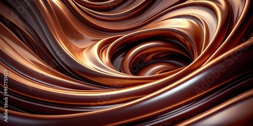 Abstract background with swirling waves of melted chocolate texture, chocolate, texture, abstract, background, waves, swirls