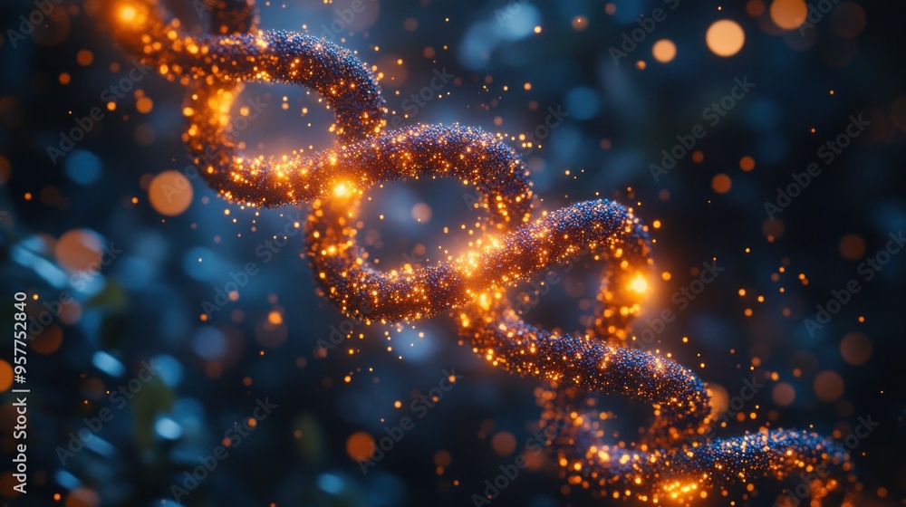 Glowing Chain of Particles Glowing Chain of Particles